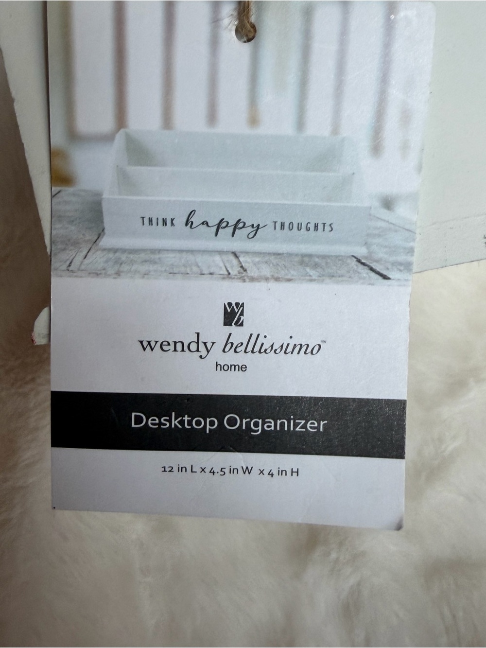 🩵 White Wooden Desk Organizer - Two-Compartment - Picture 4 of 10